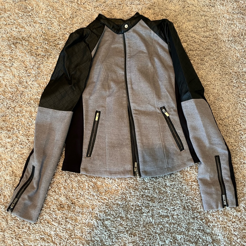 Express partial leather jacket. Biker jacket vibes